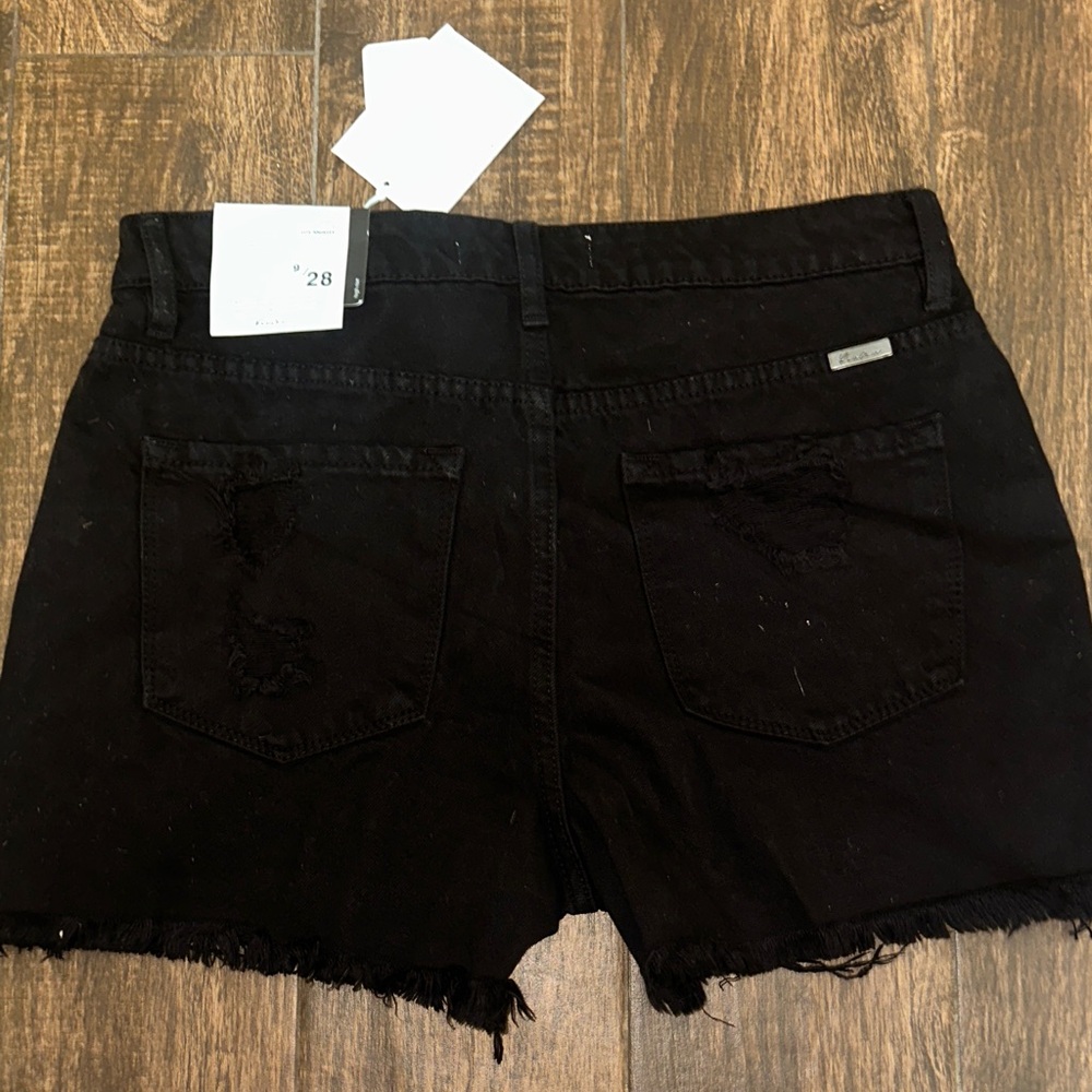 KanCan Black Frayed Jean Shorts - Picture 5 of 5